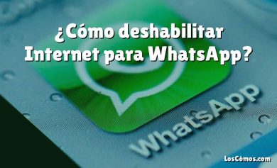 ¿Cómo deshabilitar Internet para WhatsApp?