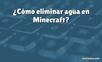 ¿Cómo eliminar agua en Minecraft?