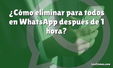 ¿Cómo eliminar para todos en WhatsApp después de 1 hora?