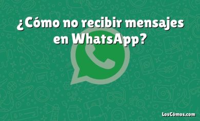 ¿Cómo no recibir mensajes en WhatsApp?