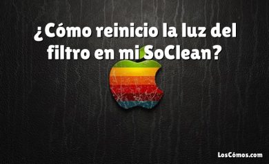 ¿Cómo reinicio la luz del filtro en mi SoClean?