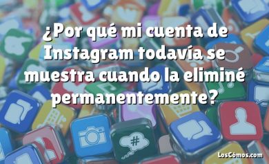 ¿Por qué mi cuenta de Instagram todavía se muestra cuando la eliminé permanentemente?