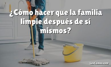 ¿Cómo hacer que la familia limpie después de sí mismos?